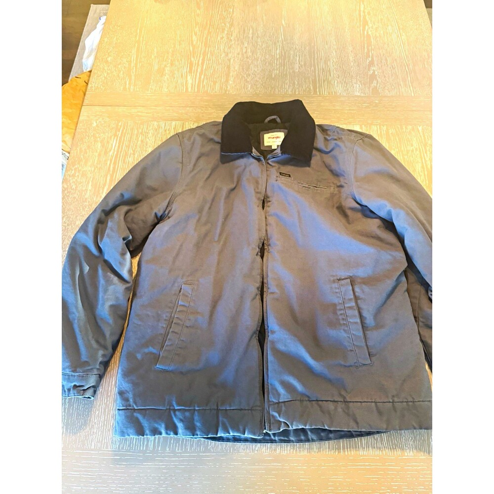 Wrangler Men's Blue Insulated Lined Zip Jacket, Size L (48" Chest)